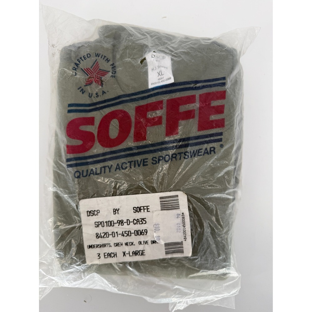 VTG Military Undershirt XL‎ Olive Drab 3 Pack DSCP Soffe USA NOS